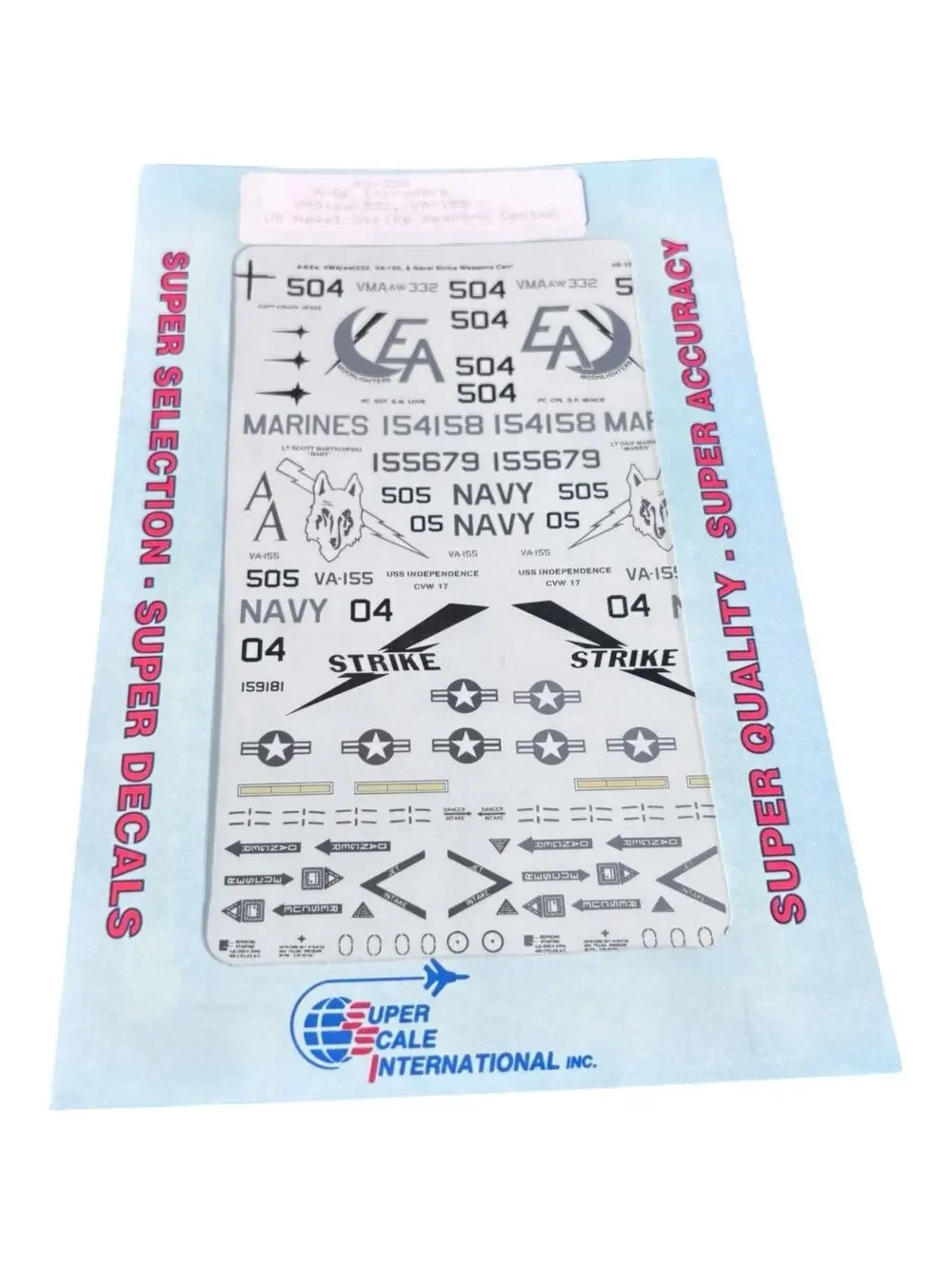 Super Scale 1/48th Scale A-6E Intruders Decal Sheet No. 48-358
